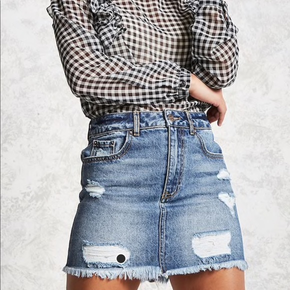 cute ripped jean skirts